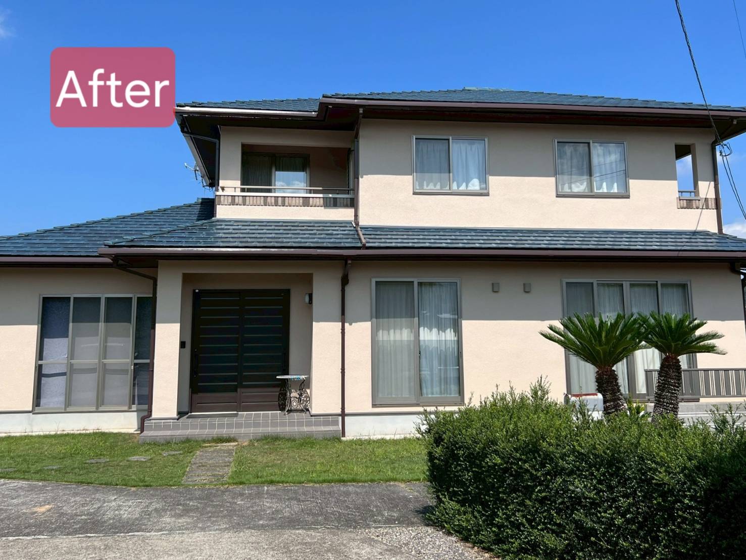 リメイクハウス　ムキムキ塗装　モルタル外壁　事例