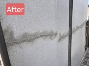 モルタル外壁のクラック補修完了後の状態