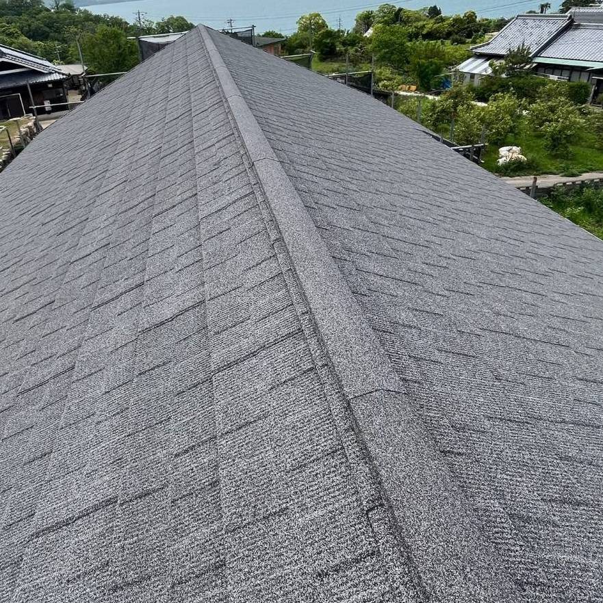 香川県愛媛県沿岸部で施工したジンカリウム鋼板屋根 潮風