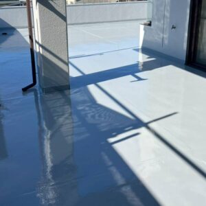 愛媛県四国中央市屋上ウレタン密着防水（X-2工法）自社検査後の工事完工