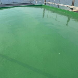 ウレタン密着防水（X-2工法）屋上防水工事｜工事完工