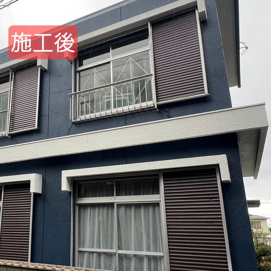 愛媛県四国中央市　F様邸　外壁塗装工事ツートンカラー　完成後　ブルー系ホワイト系②