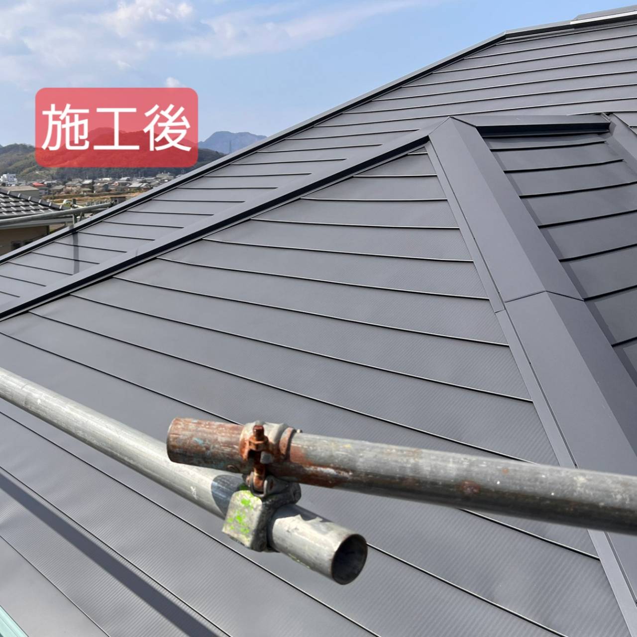 香川県仲多度郡　T様邸　屋根カバールーフ工事(ガルバリウム鋼板)　完成後②
